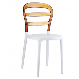 Bibi White-Amber Chair PP/Polycarbonate 42x50x85cm 32.0046