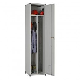 METAL WARDROBE WITH 1 SHELF AND PARTITION 43x44x183cm GRAY BRICO7G