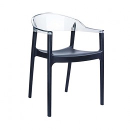 Carmen Black-clear Chair PP/Polycarbonate 54x51x80cm 32.0112