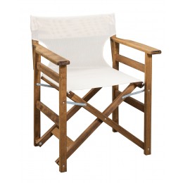 Director's armchair 'classic' wooden/PVC walnut/ecru