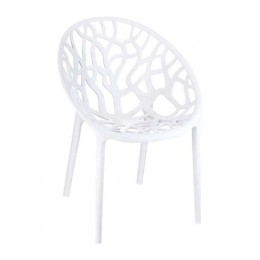 Crystal glossy white armchair PC 59x60x80cm 32.0010