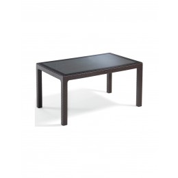 Defense150 table with glass 90x150cm brown