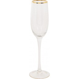 CHAMPAGNE GLASS WITH GOLDEN FEET WITH GOLD 5.5Χ25cm DP2011490