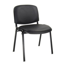SIGMA Stacking 55x60x79cm Chair Black Frame/Black Pvc