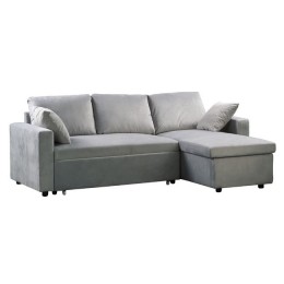 MONTREAL Reversible Corner Sofabed Light Grey Microfiber