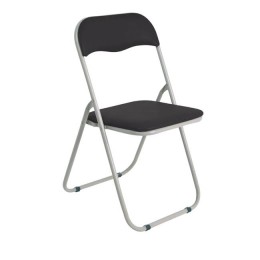 LINDA Folding Chair Black Pvc (Grey Paint)