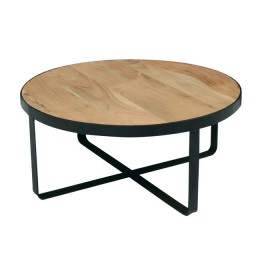 OVEN Coffee Table d.80x35 Acacia Natural Finish (Black Paint)