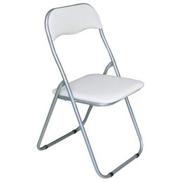 LINDA Folding Chair White Pvc (Grey Paint)