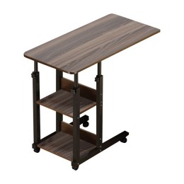 LIFT Side Table 60x40x78/92cm Metal Black/Dark Walnut