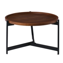 TOSS Coffee Table D.70 H.40cm Steel Black/Walnut