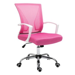 BF2120-S White Armchair Pink Mesh