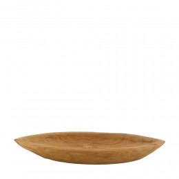 DECORATIVE OVAL WOODEN PLATE 38X18X5CM F10117-017