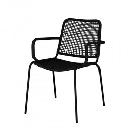 BAHAMAS STACKABLE DINING CHAIR 69X58Χ82CM METAL BLACK FH560212