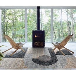 LUPUS RUG 160X230CM HANDWOVEN JUTE IN NATURAL/GREY/CHARCOAL COLOR