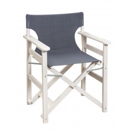 Director's chair 'kavilia' PVC white/grey