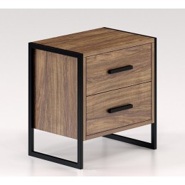 Doukas Metal Bedside Table With 2 Drawers 45x33x50cm