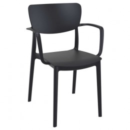 Lisa black armchair PP 54x53x82cm 20.0410