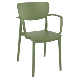 Lisa olive armchair PP 54x53x82cm 20.0414