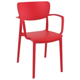 Lisa red armchair PP 54x53x82cm 20.0413
