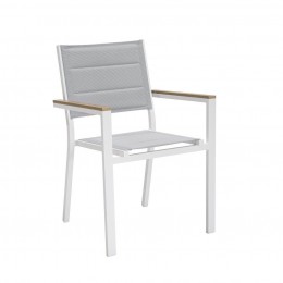 Stackable armchair SANTORINI WHITE 57x58x88cm 0990P-08