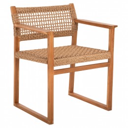 ARMCHAIR NARLEY HM9824 TEAK WOOD-SYNTHETIC ROPE IN NATURAL COLOR 61x53x76Hcm.
