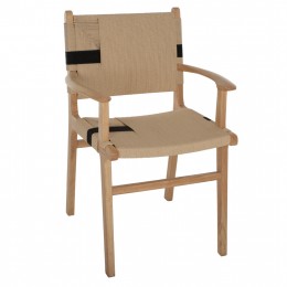 ARMCHAIR FOR BUSINESS USE RUBBERWOOD AND ROPE 63X59X86Hcm.HM9324.01