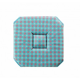 CHAIR PAD WITH 4 FLAPS 36x36x3.5CM PRINTED POLYESTER HAVANA MINT 1722943