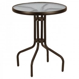SICILY METAL TABLE ROUND Φ70ΕΚ BROWN TAB-70BR