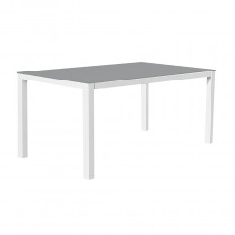 LIPPI  ALUMINUM TABLE WHITE WITH GLASS SURFACE GREY 152X90X75CM