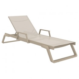 TROPIC SUNBED WITH ARMS 210X72X31CM TAUPE/TAUPE 20.0693