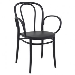 Victor black armchair PP 57x52x85cm 20.0392